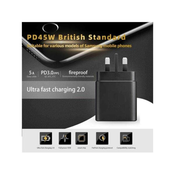 samsung 45w usb c pd adapter (uk plug)