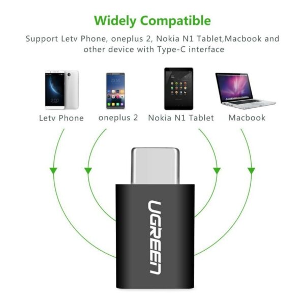 ugreen 30391 usb c to micro usb adapter (black)