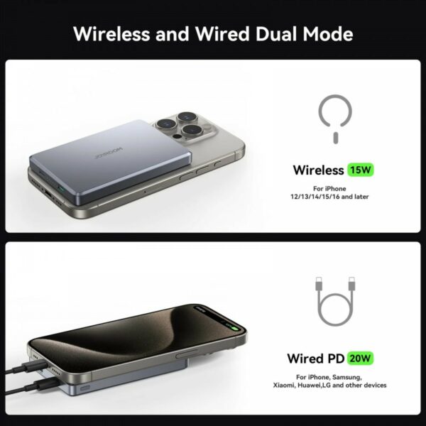 joyroom 10000mah 20w ultra silm metal magnetic wireless power bank (jr pbm08 pro)