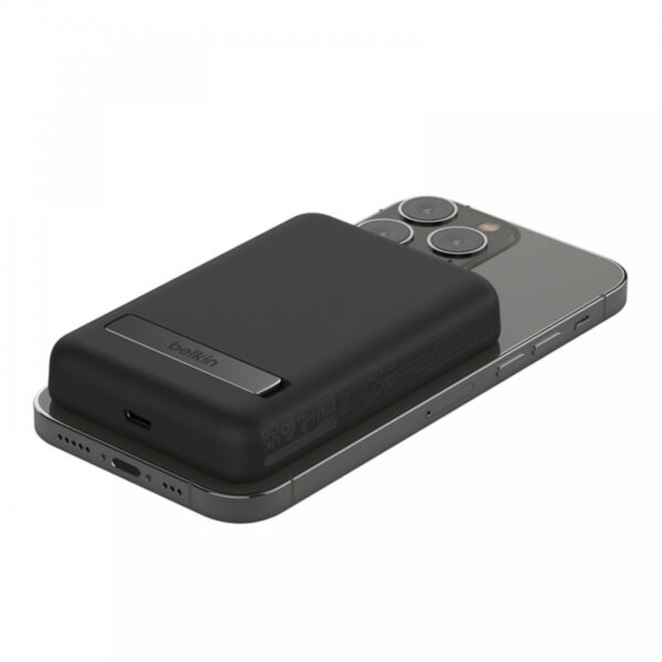 belkin magnetic wireless power bank 5k + stand (bpd004btbk/wt)