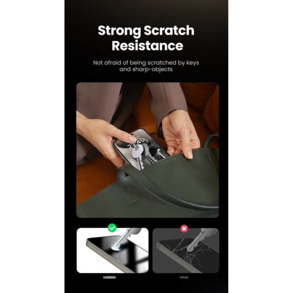 ugreen 25622 privacy screen protector with installation frame for iphone 15 pro (1 pack)