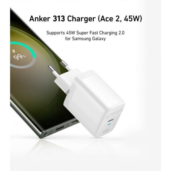 anker 313 charger 45w white (a2643g21)