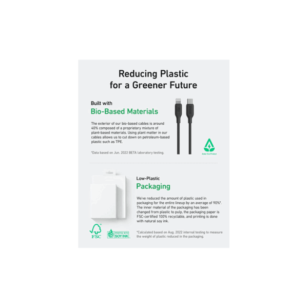 anker 542 usb c to lightning cable (bio based 3ft) black (a80b1h11) (copy)