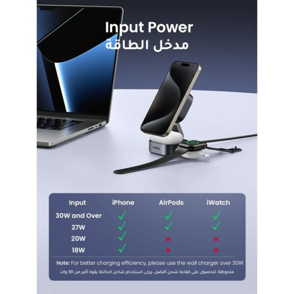 ugreen 35316 2 in 1 magnetic wireless charger for iphone + airpods