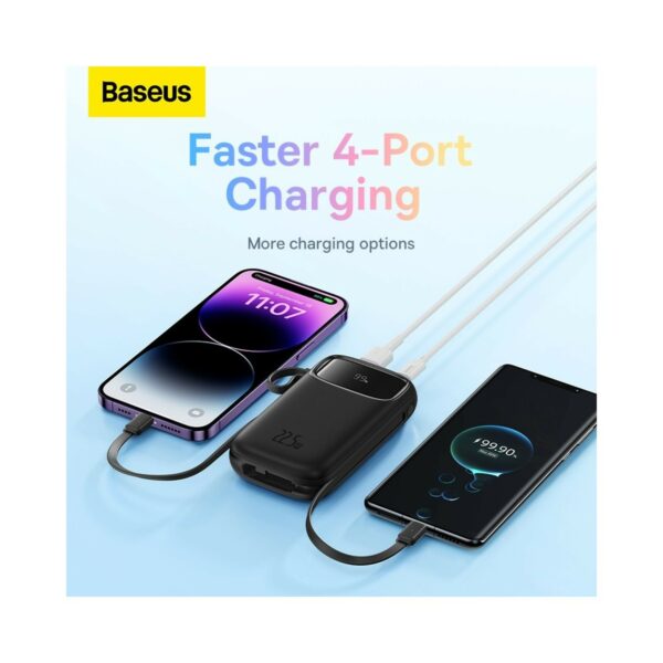 baseus qpow2 dual cable fast charge power bank 10000mah 22.5w