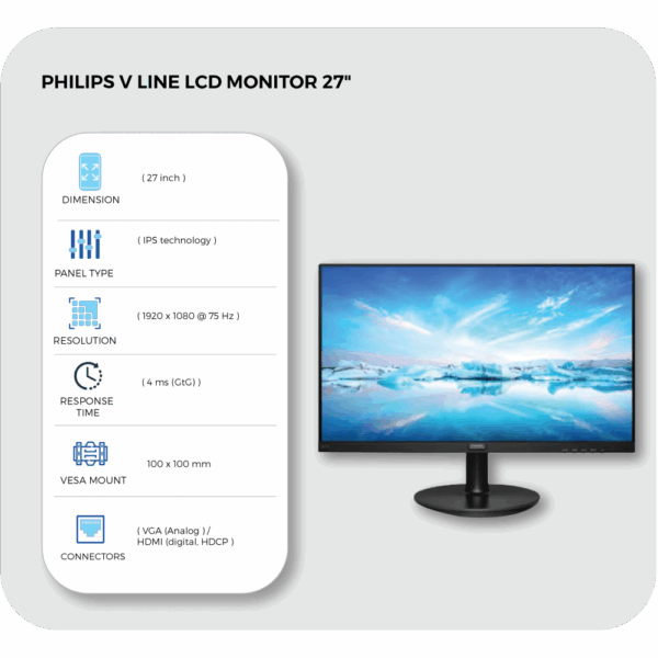 philips v line lcd monitor 27"