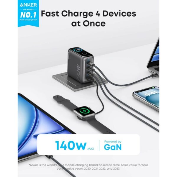 anker gan charger 140w dark gray (b2697kz1)