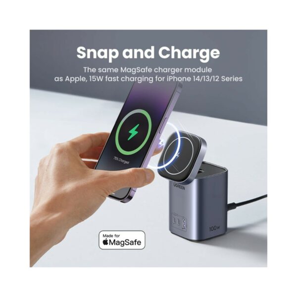 ugreen 15076 100w 2 in 1 gan charging station eu (space gray)