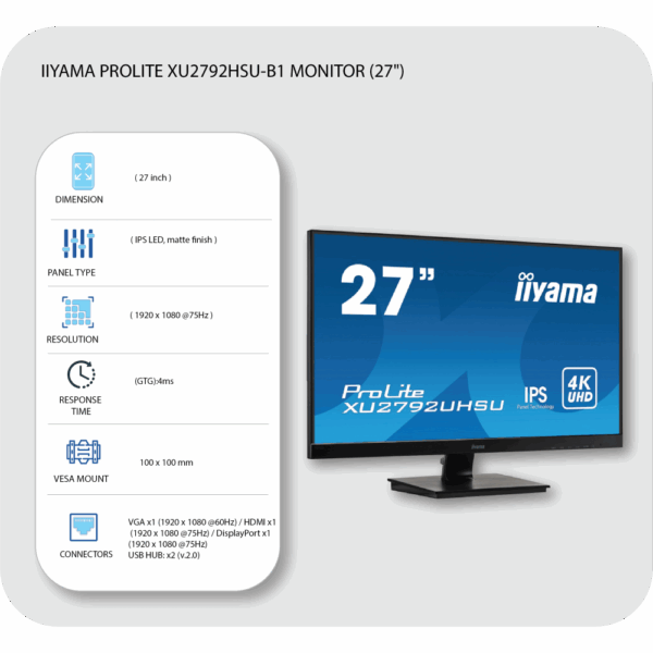 iiyama prolite xu2493hs b5 monitor (24") (copy)