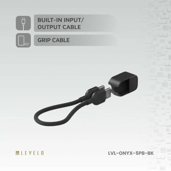 levelo onyx portable 5000mah 3 in 1 cardholder power bank