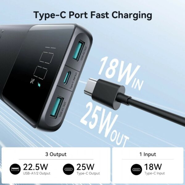 joyroom 25w fast charging power bank 10000mah (jr pbf20)