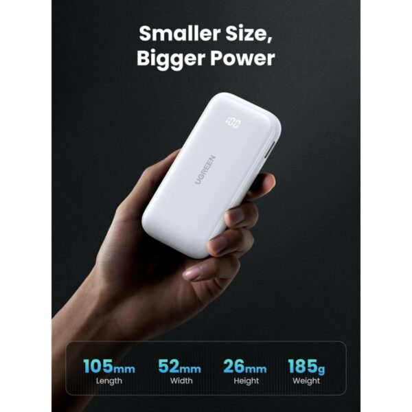 ugreen 25189 nexode 10000mah 2way fast charging mobile battery 30w white