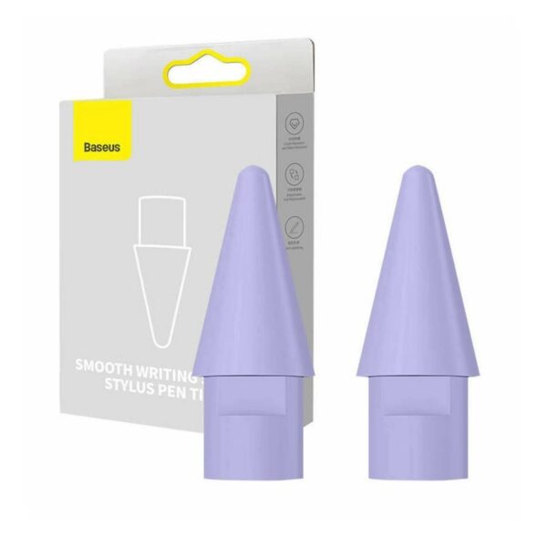 baseus smooth writing stylus pen tips (pack of 2) purple