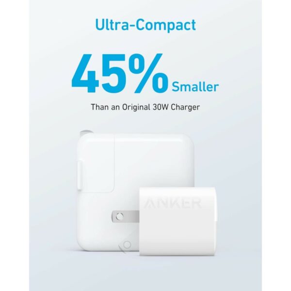 anker usb c 323 charger 33w compact 2 port charger white (a2331k21)