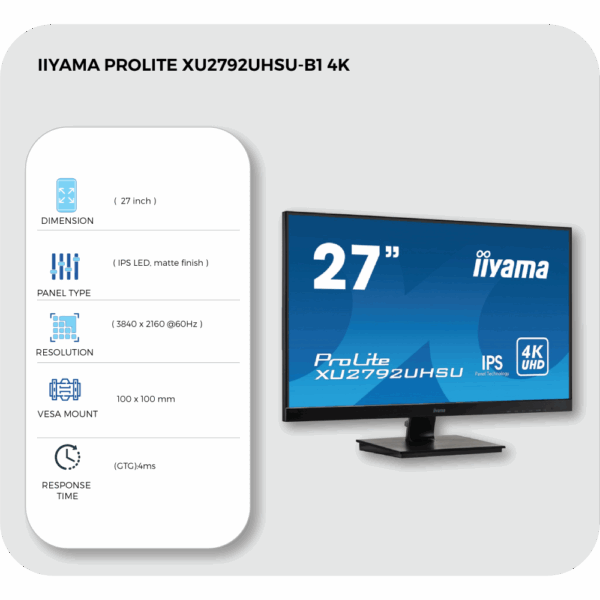 iiyama prolite xu2792uhsu b1 monitor (27")