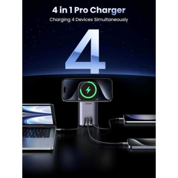 ugreen 15169 100w 2 in 1 gan charging station uk (space gray)