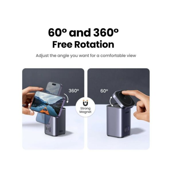 ugreen 15076 100w 2 in 1 gan charging station eu (space gray)