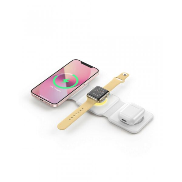 wiwu foldable 3 in 1 wireless magsafe charger fast charging