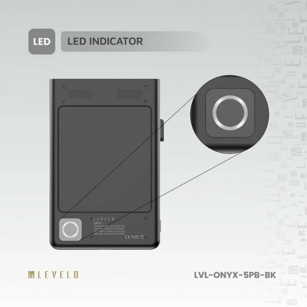 levelo onyx portable 5000mah 3 in 1 cardholder power bank