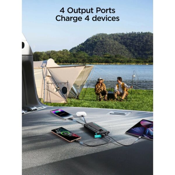 joyroom jr l017 22.5w outdoor power bank 10000mah with dual cables