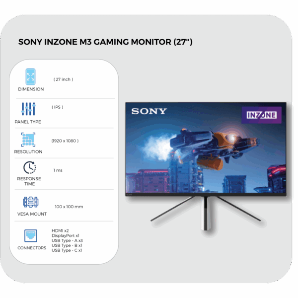 Sony INZONE M3 Gaming Monitor 27" (SDMF27M30) - Image 7