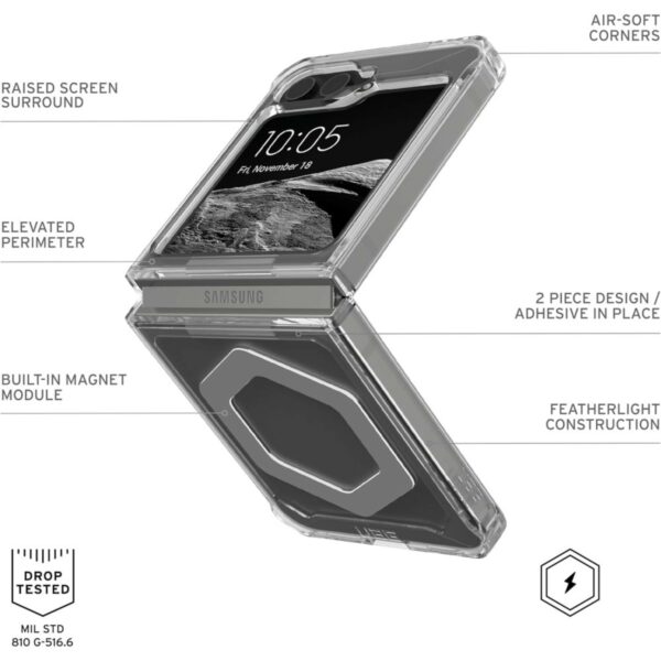 uag flip plyo pro samsung galaxy z flip 6 icesilver (ua 214455114333)