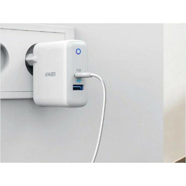 anker powerport pd+ 2 wall charger 35w white (a2636l21)