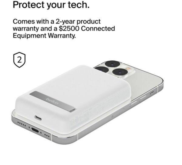 belkin magnetic wireless power bank 5k + stand (bpd004btbk/wt)
