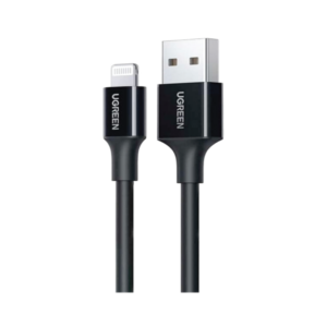 ugreen 80822 usb a male to lightning male cable nickel plating abs shell 1m (black)