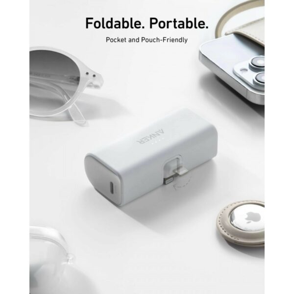 anker 621 nano power bank 12w, built in lightning connector (a16445012/22/32)