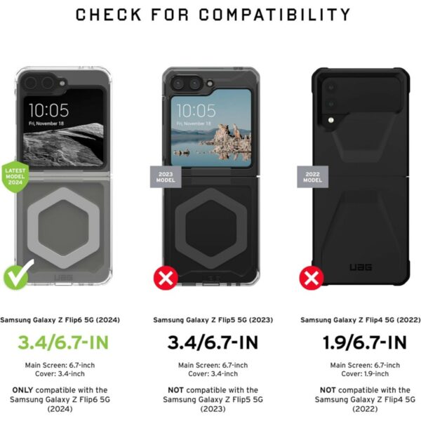 uag flip plyo pro samsung galaxy z flip 6 icesilver (ua 214455114333)