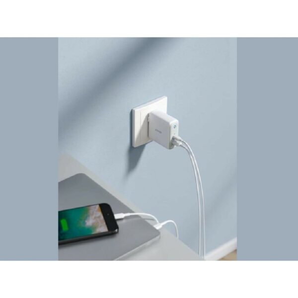 anker powerport pd+ 2 wall charger 35w white (a2636l21)