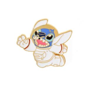 astronaunt stitch enamel pin