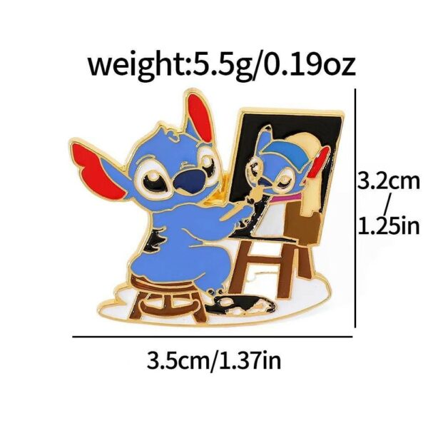 stitch painting enamel pin
