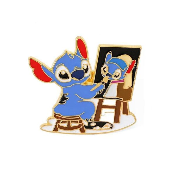 stitch painting enamel pin