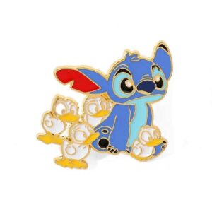 stitch sitting with ducks enamel pin