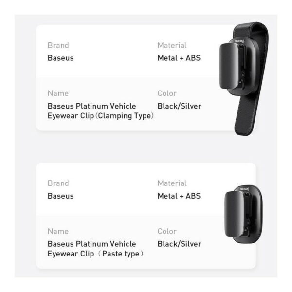 baseus platinum vehicle eyewear clip (paste type) black (acyjn a01)