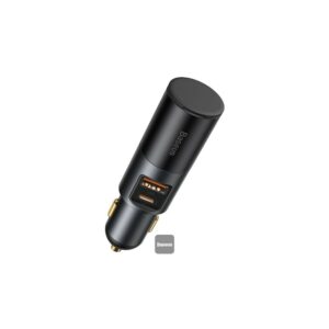 baseus share together fast car charger with cigarette lighter port u+c 120w gray (ccbx 120cx)