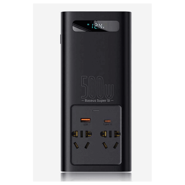 baseus super si power inverter 500w (220v cn/eu) black (bs ci50 02)