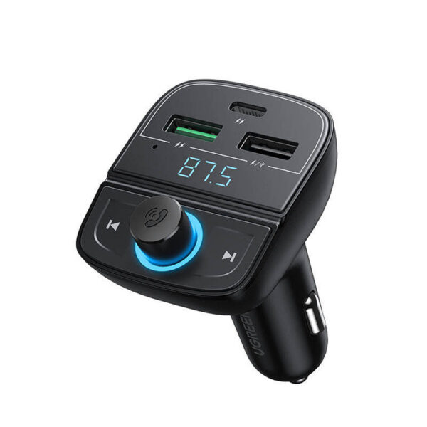 ugreen 80910 bluetooth car charger (5.0+pd+qc3.0+usb flash drive+tf) (black)