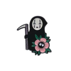 ghibli totoro and no face enamel pins