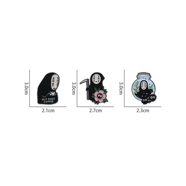 ghibli totoro and no face enamel pins