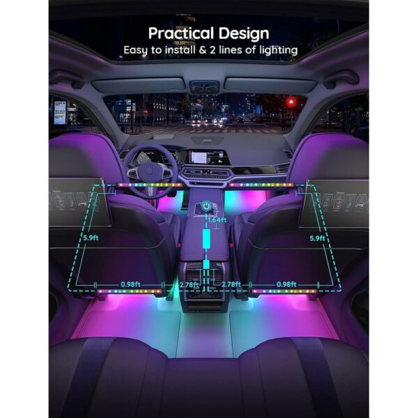 govee rgbic interior car lights without remote control (h7090)