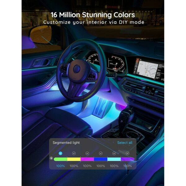 govee rgbic interior car lights without remote control (h7090)