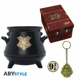 harry potter pck premium 3d mug + 3d keychain + pin hogwarts' suitcase (abypck251)