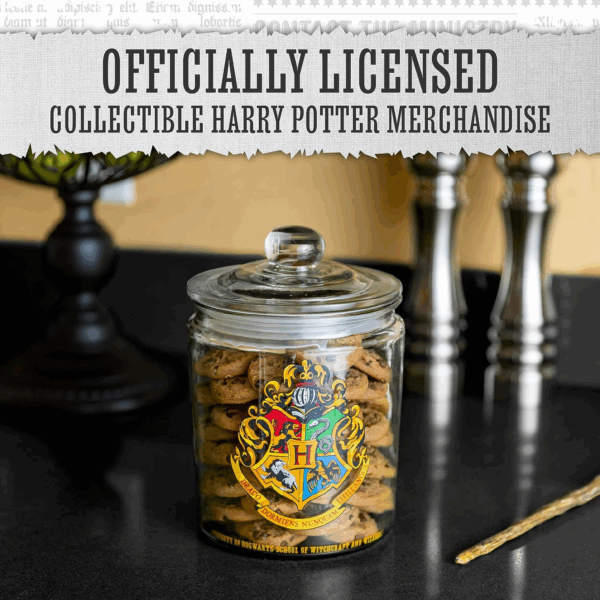 paladone harry potter hogwarts glass cookie jar