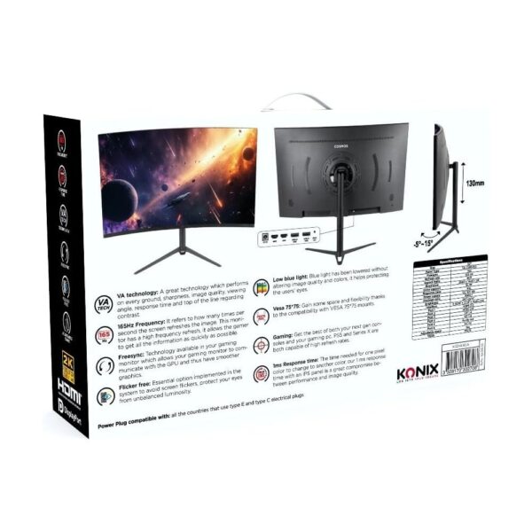 konix cosmos curved gaming monitor (32") (3328170302708)