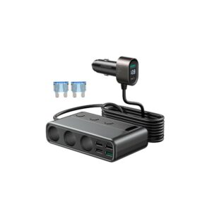 joyroom 154w car charger adapter with three sockets +six ports (pd+qc3.0+usb*4) ( jr cl06 )