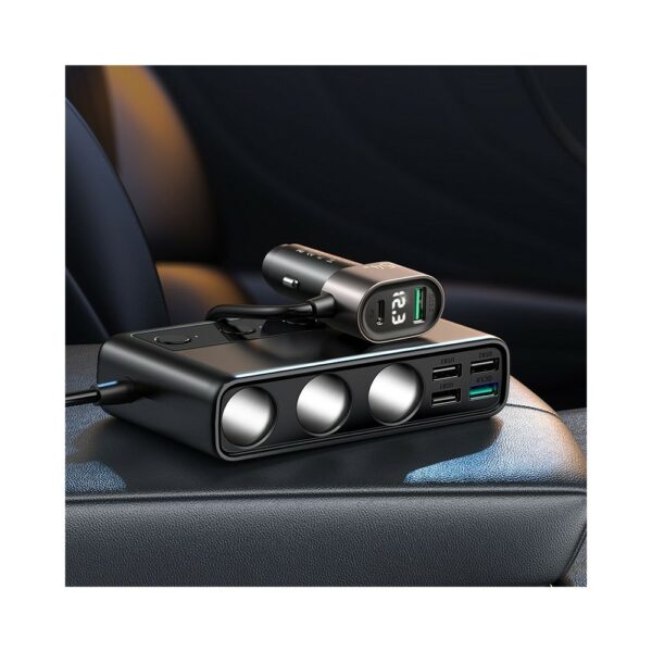 joyroom 154w car charger adapter with three sockets +six ports (pd+qc3.0+usb*4) ( jr cl06 )