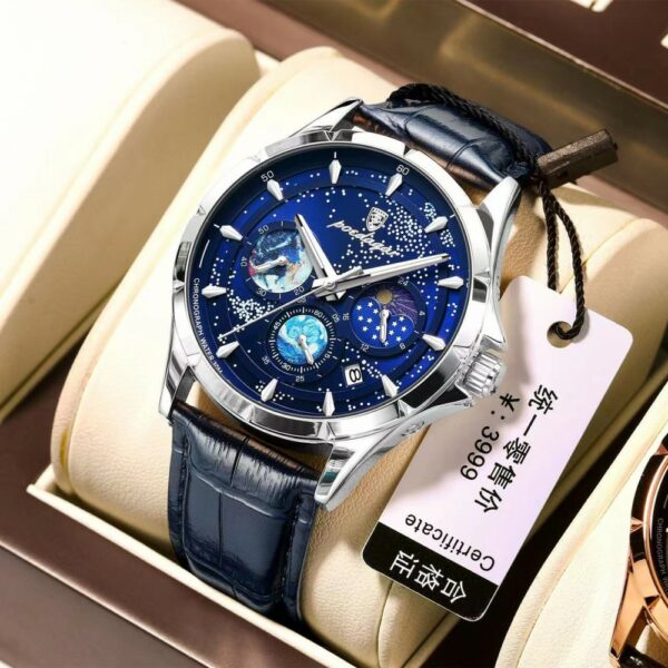 poedagar men's genuine leather watch